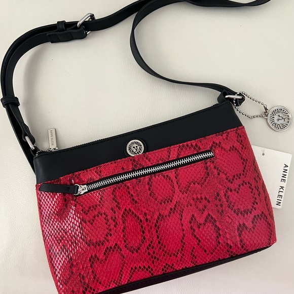 NWT ANNE KLEIN PYTHON SNAKE CROSSBODY BAG PURSE - Picture 9 of 14
